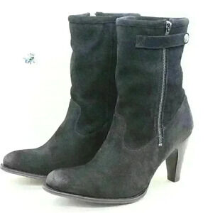 Sendra 10603 Cortez Women's Black Suede Leather With Shearling Boots Size US 10